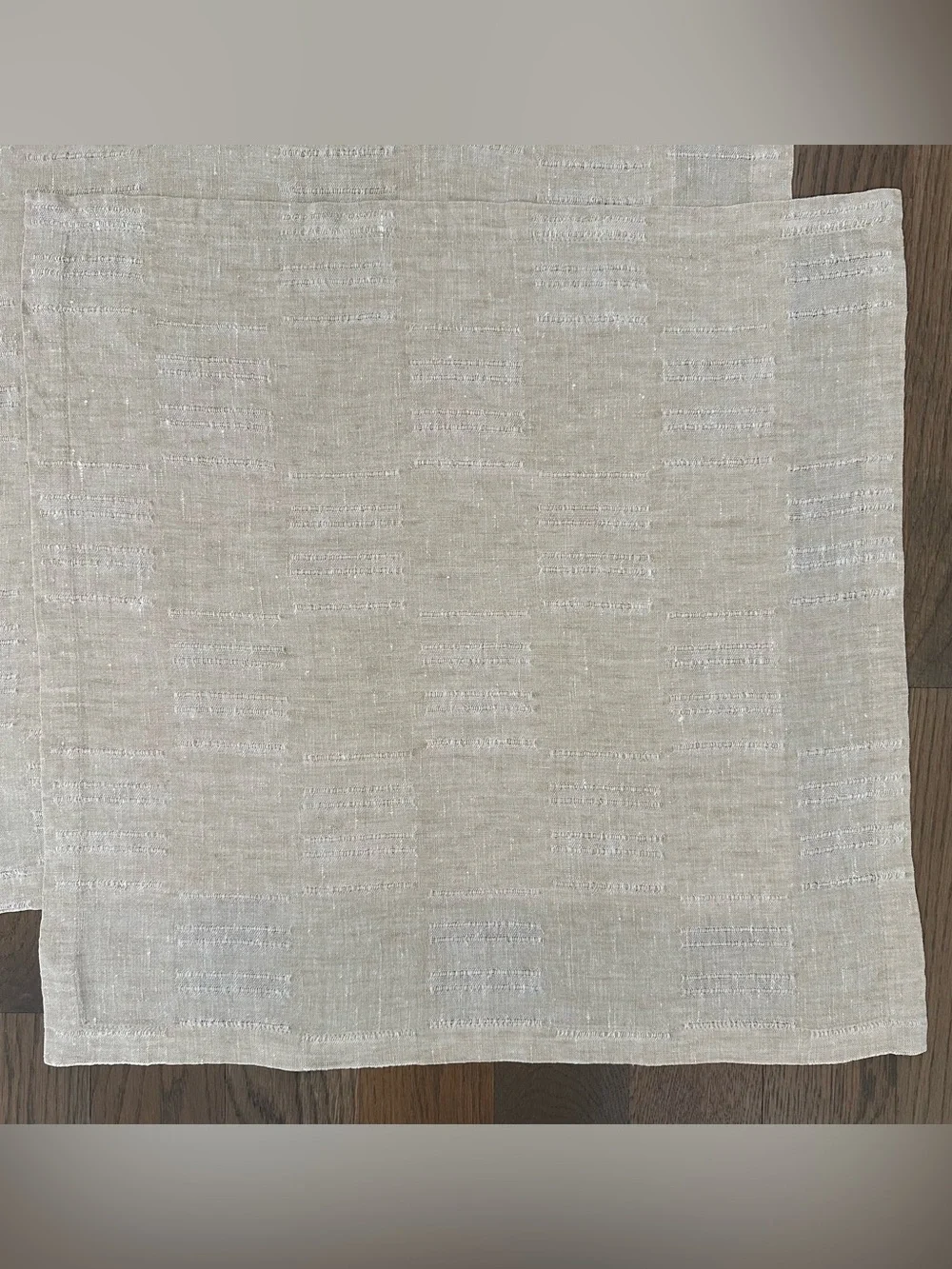 Matouk Set of 4 Linen Variegated Heavyweight Linen Napkins Beige / Cream 20